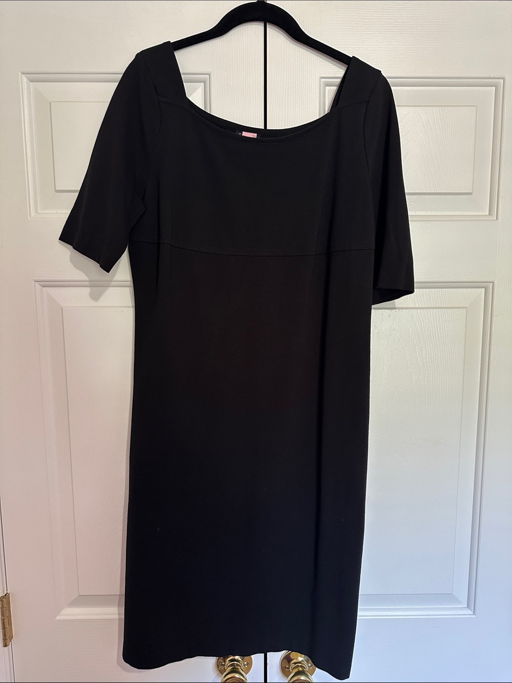 Talbots Black Midi Scoop Neck Dress